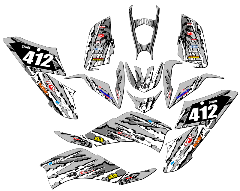 Kit de Gráficos Senge Gris Senge Raptor 125 Shredder todos los Años Compatible con Yamaha - Imagen 5 de 7