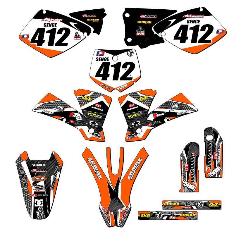 2001 NEW STYLE SX PODIUM Orange Senge Graphics Kit Compatible with KTM - Bild 8 von 10