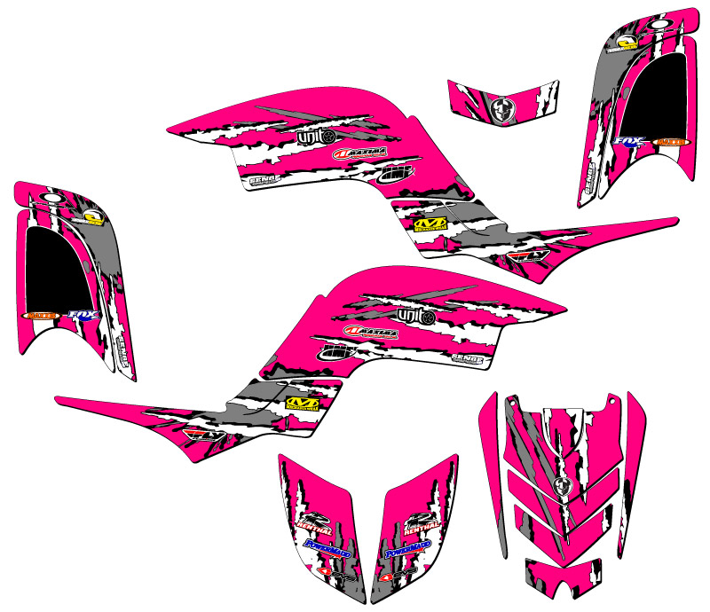Kit de Gráficos Senge Rosa Raptor 660 Shredder todos los Años Compatible con Yamaha - Imagen 2 de 7