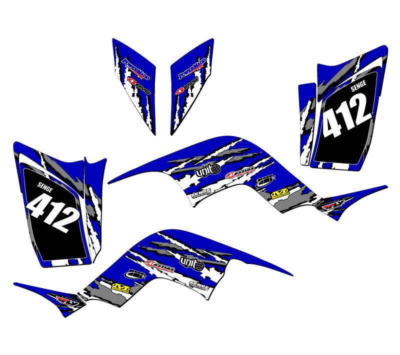 Kit de Gráficos All Years RAPTOR 90 SHREDDER Blue Senge Compatible con Yamaha - Imagen 5 de 7