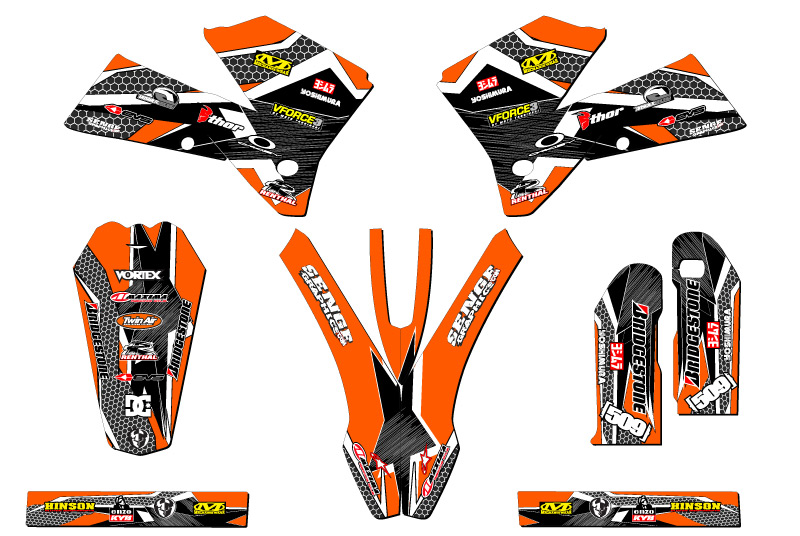 2005-2006 SX PODIUM Orange Senge Graphics Kit Compatible with KTM - Picture 2 of 10