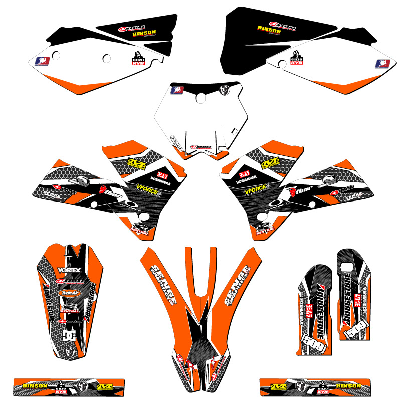 2005-2006 SX PODIUM Orange Senge Graphics Kit Compatible with KTM - Picture 5 of 10