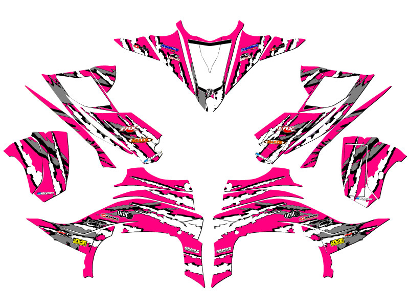 2014-2020 (YFZ 450R) YFZ 450 SHREDDER Pink Senge Graphics Kit Compatible with - Picture 2 of 7