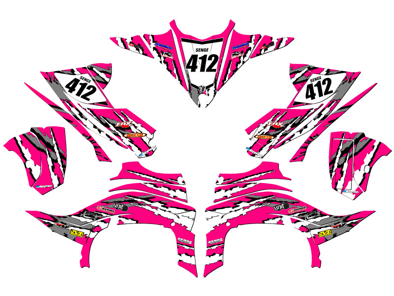 2014-2020 (YFZ 450R) YFZ 450 SHREDDER Pink Senge Graphics Kit Compatible with - Picture 5 of 7