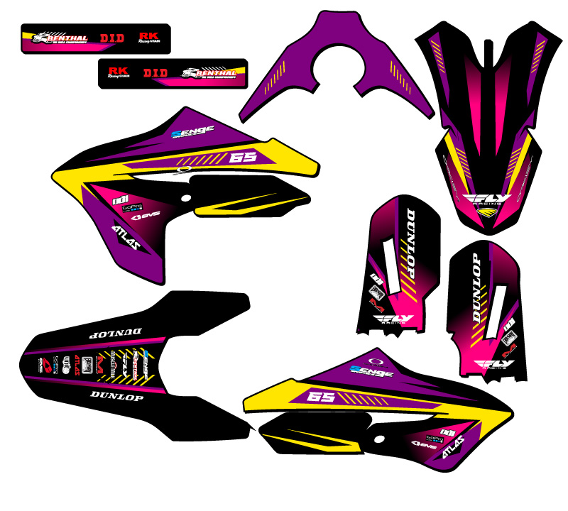 Kit de gráficos Senge 2018-2022 YZ 65 SURGE púrpura compatible con Yamaha - Imagen 2 de 10