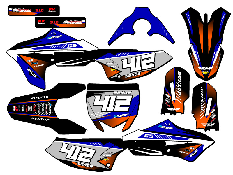 Kit de gráficos YZ 65 SURGE 2018-2022 Blue Senge compatible con Yamaha - Imagen 8 de 10