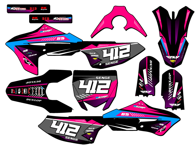 Kit de gráficos Senge 2018-2022 YZ 65 SURGE rosa compatible con Yamaha - Imagen 8 de 10