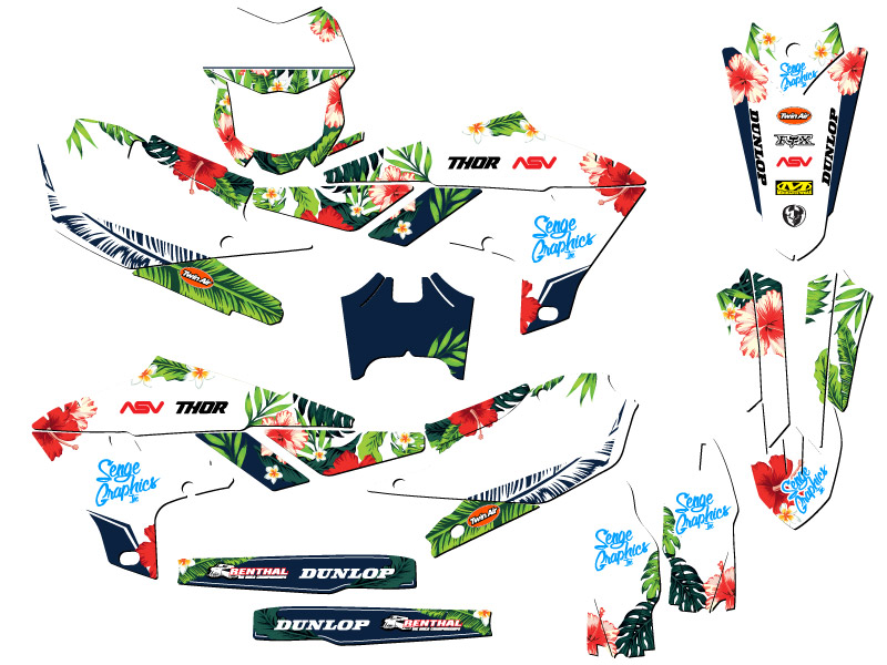 2019-2023 WR 450 F TROPIC White Senge Graphics Kit Compatible with Yamaha - Picture 5 of 10