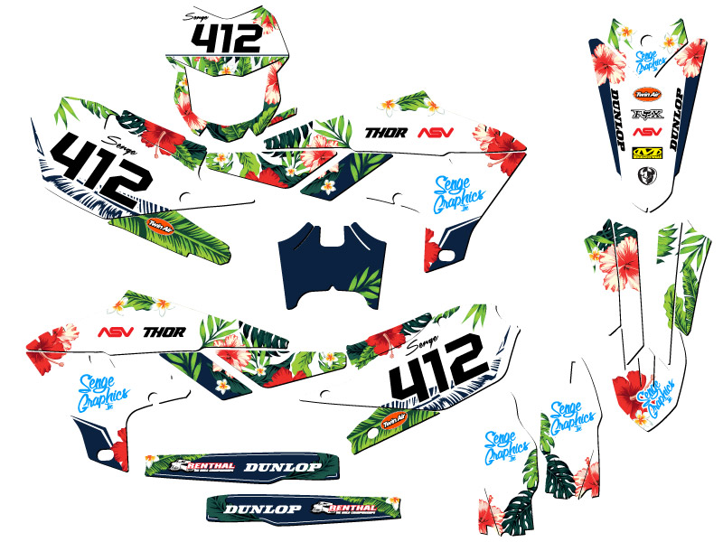2019-2023 WR 450 F TROPIC White Senge Graphics Kit Compatible with Yamaha - Picture 8 of 10