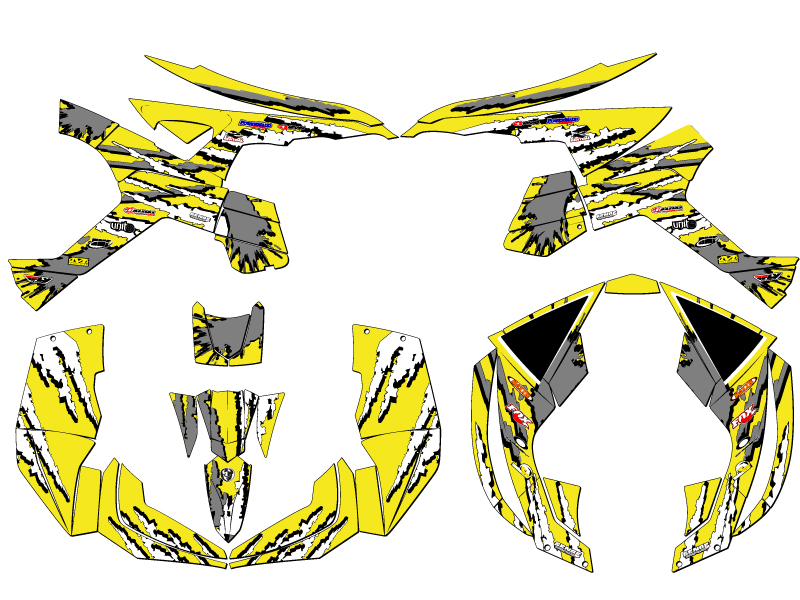 All Years RENEGADE 500/800/1000 SHREDDER Sunburst Senge Graphics Kit Compatible - Picture 2 of 7