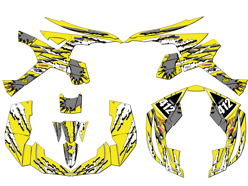 All Years RENEGADE 500/800/1000 SHREDDER Sunburst Senge Graphics Kit Compatible - Picture 5 of 7