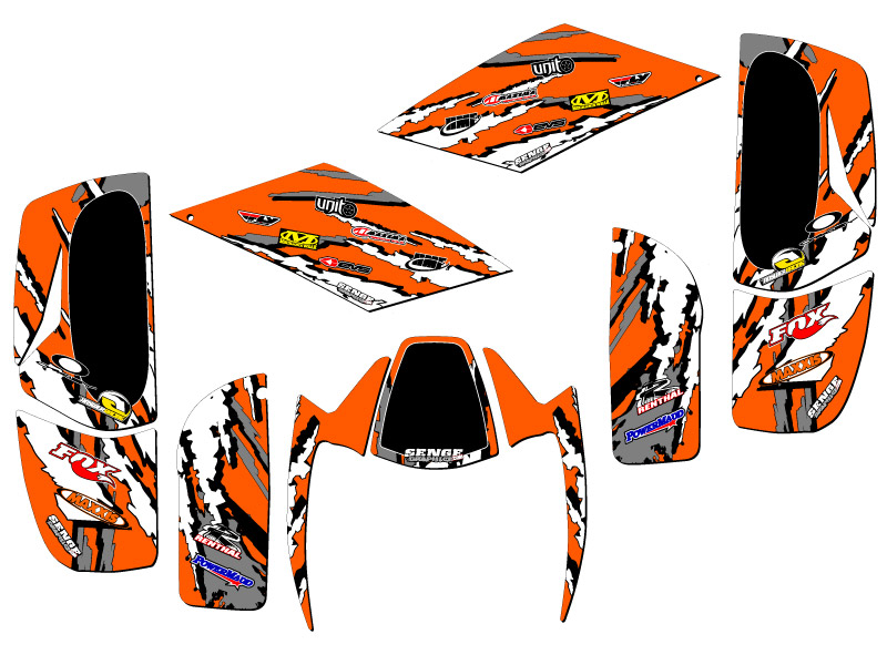 All Years DS 650 SHREDDER Orange Senge Graphics Kit Compatible with Can-Am - Picture 2 of 7