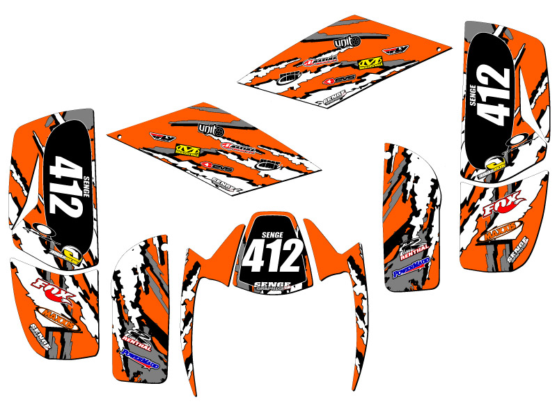 All Years DS 650 SHREDDER Orange Senge Graphics Kit Compatible with Can-Am - Picture 5 of 7
