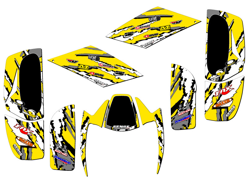 All Years DS 650 SHREDDER Yellow Senge Graphics Kit Compatible with Can-Am - Picture 2 of 7