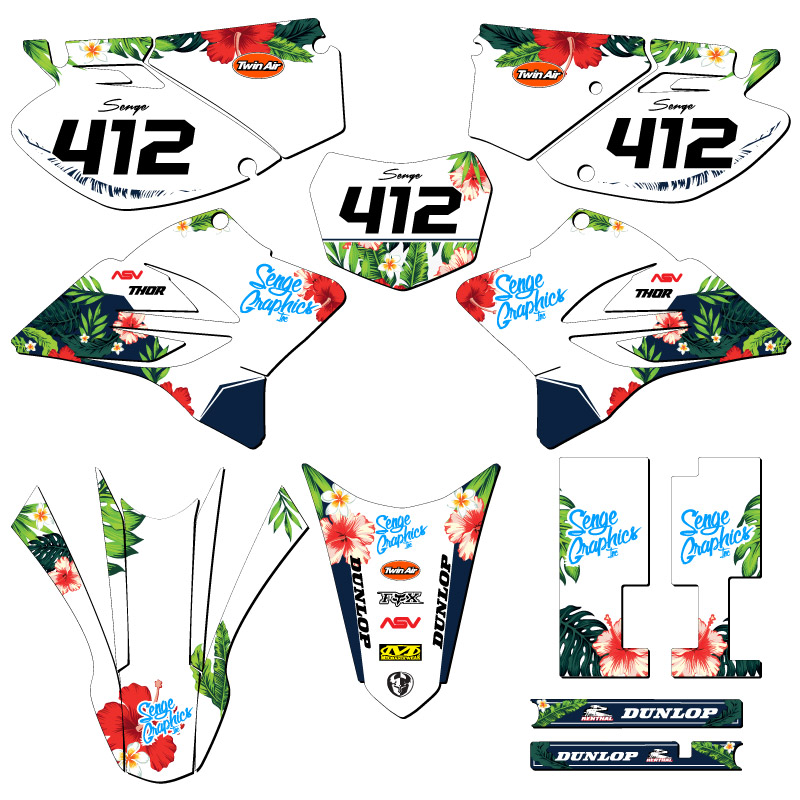 2005-2022 TTR 230 TROPIC White Senge Graphics Kit Compatible with Yamaha - Picture 8 of 10