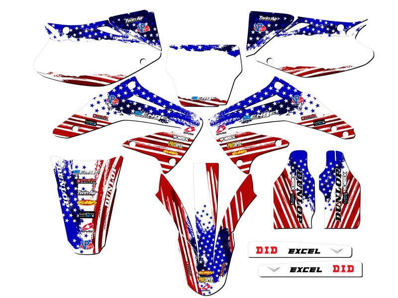 2002-2004 CRF 450 R MERICA Usa Senge Graphics Kit Compatible with Honda - Picture 5 of 10