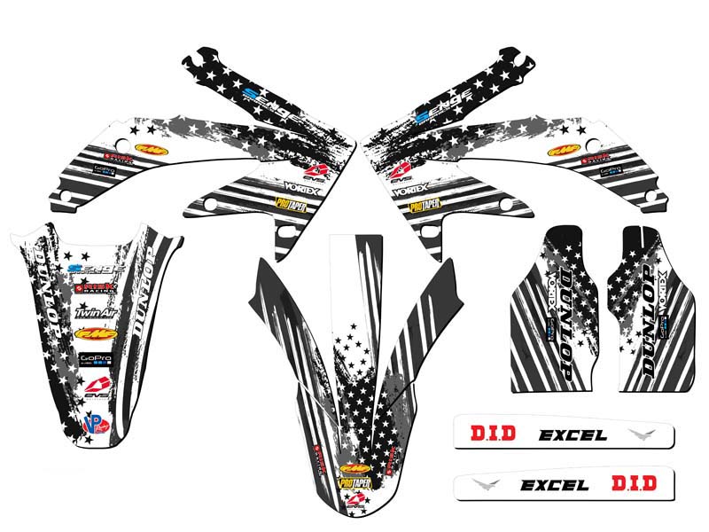 2005-2007 CRF 450 R MERICA Grey Senge Graphics Kit Compatible with Honda - Picture 2 of 10