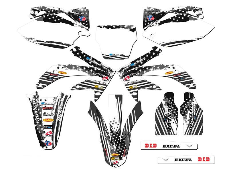 2005-2007 CRF 450 R MERICA Grey Senge Graphics Kit Compatible with Honda - Picture 5 of 10