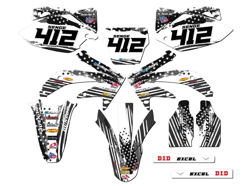 2005-2007 CRF 450 R MERICA Grey Senge Graphics Kit Compatible with Honda - Picture 8 of 10