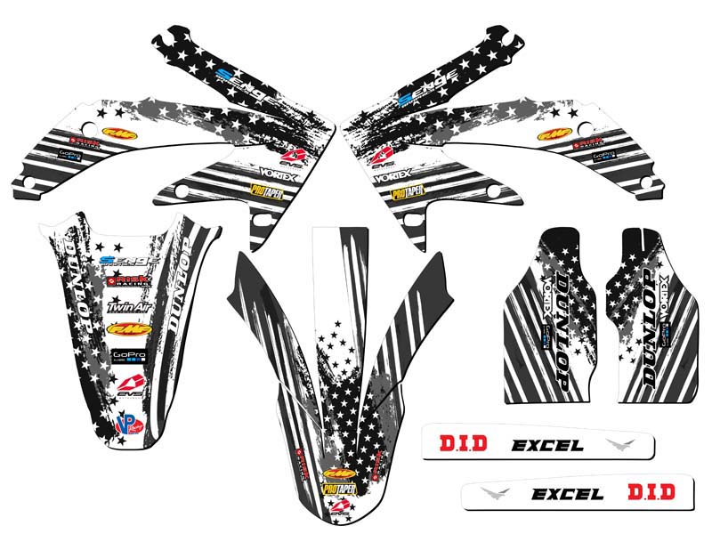 2008 CRF 450 R MERICA Grey Senge Graphics Kit Compatible with Honda - Picture 2 of 10