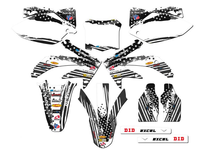 2008 CRF 450 R MERICA Grey Senge Graphics Kit Compatible with Honda - Picture 5 of 10