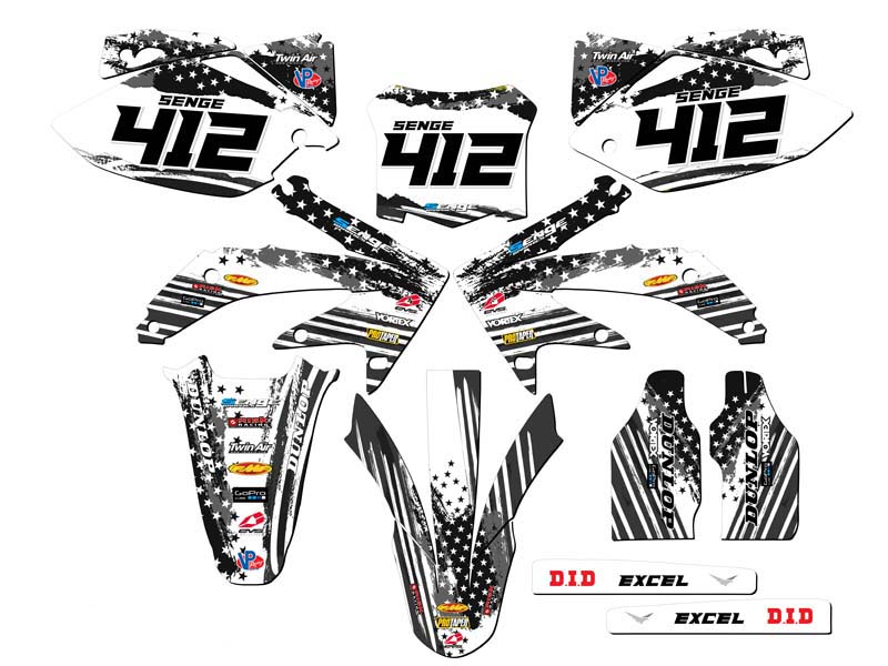2008 CRF 450 R MERICA Grey Senge Graphics Kit Compatible with Honda - Picture 8 of 10