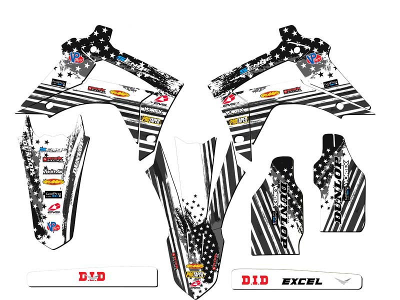 2013-2016 CRF 450 R MERICA Grey Senge Graphics Kit Compatible with Honda - Picture 2 of 10