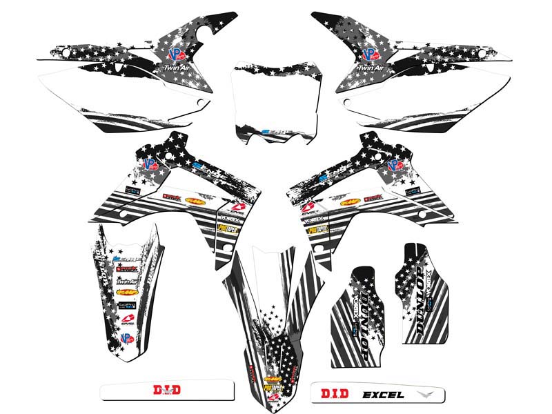 2013-2016 CRF 450 R MERICA Grey Senge Graphics Kit Compatible with Honda - Picture 5 of 10