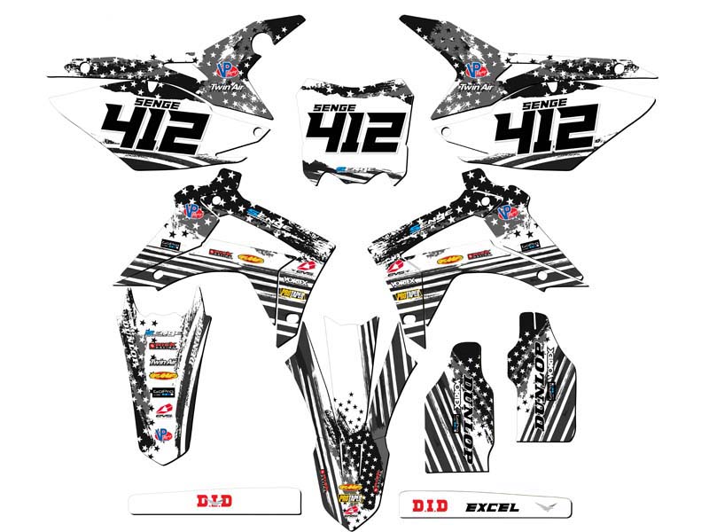 2013-2016 CRF 450 R MERICA Grey Senge Graphics Kit Compatible with Honda - Picture 8 of 10