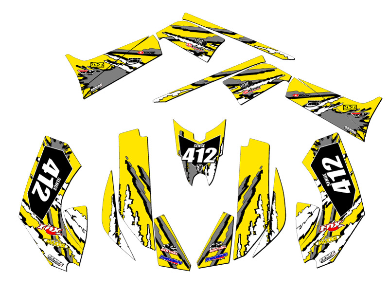 Kit de gráficos DS 70/90 Shredder Amarillo Senge 2008-2018 compatible con Can-Am - Imagen 5 de 7
