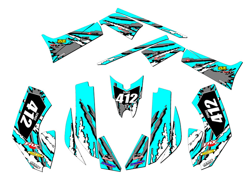 2008-2018 DS 70/90 SHREDDER Teal Senge Graphics Kit Compatible with Can-Am - Picture 5 of 7