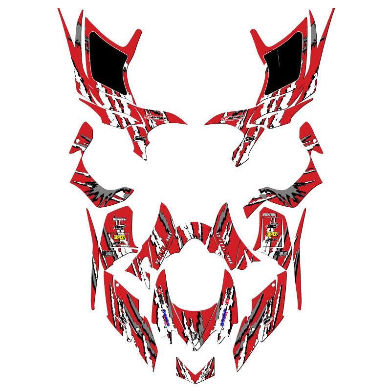 Kit de gráficos All Years TRX 700XX SHREDDER Red Senge compatible con Honda - Imagen 2 de 7