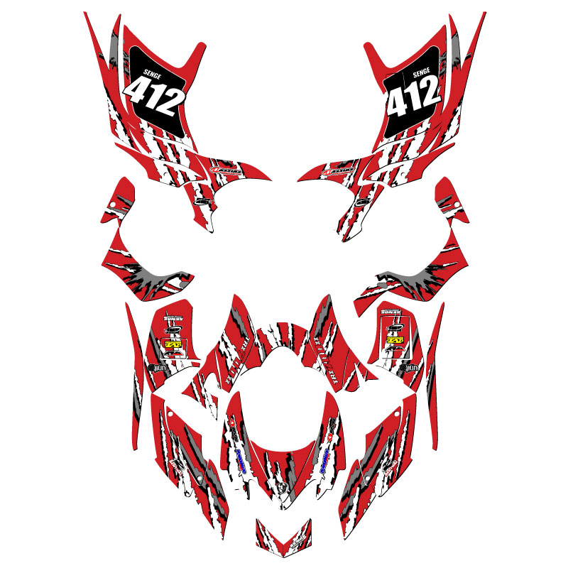 Kit de gráficos All Years TRX 700XX SHREDDER Red Senge compatible con Honda - Imagen 5 de 7