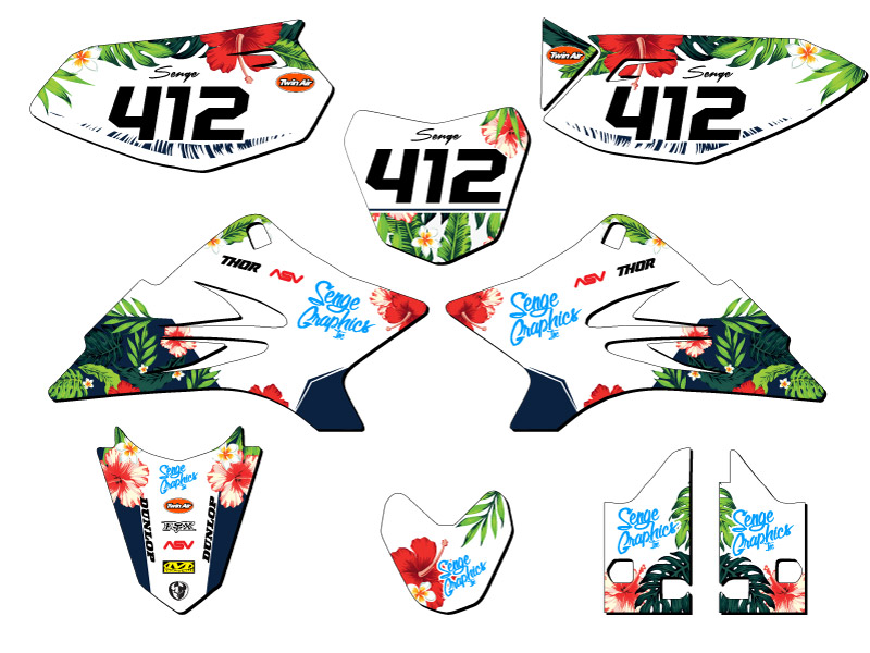 Kit de gráficos Senge 2006-2022 TTR 50 TROPICAL blanco compatible con Yamaha - Imagen 8 de 10
