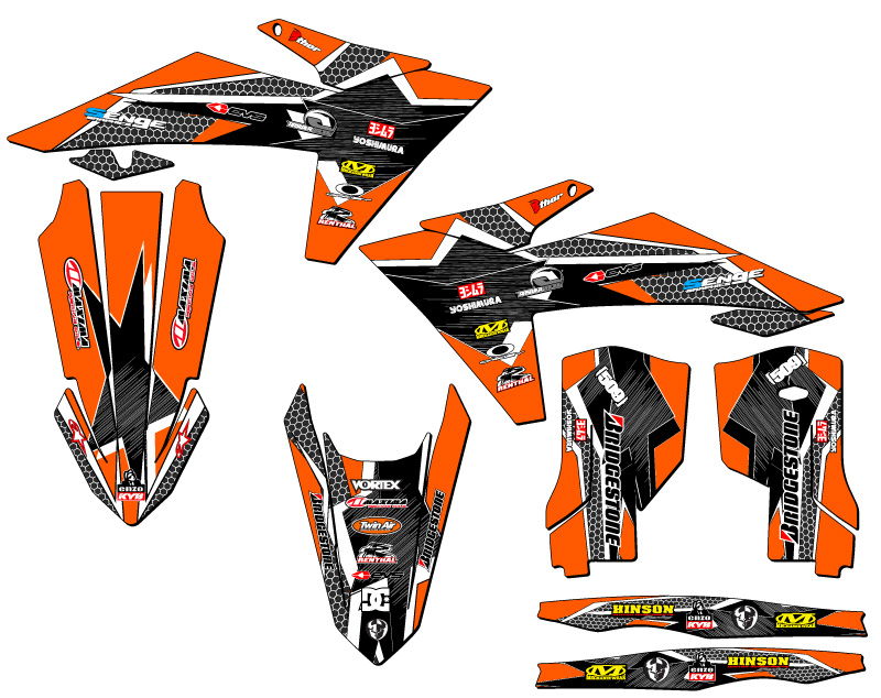 Kit de gráficos SX PODIUM Orange Senge 2023-2024 compatible con KTM - Imagen 2 de 10