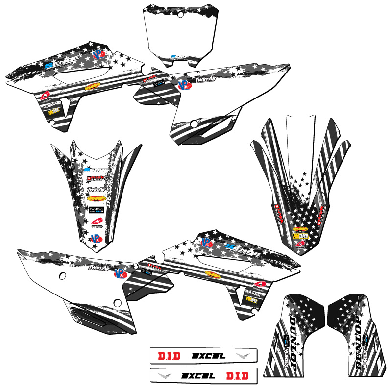 2021-2023 CRF 450 R MERICA Grey Senge Graphics Kit Compatible with Honda - Picture 5 of 10