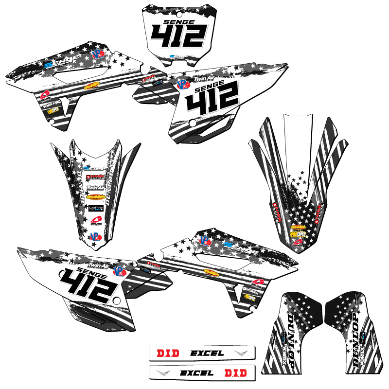 2021-2023 CRF 450 R MERICA Grey Senge Graphics Kit Compatible with Honda - Picture 8 of 10
