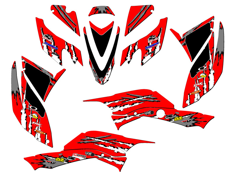 Kit de gráficos TRX 400 Shredder 2008-2012 Red Senge compatible con Honda - Imagen 2 de 7