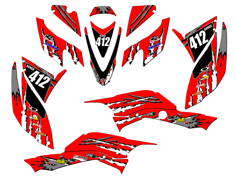Kit de gráficos TRX 400 Shredder 2008-2012 Red Senge compatible con Honda - Imagen 5 de 7