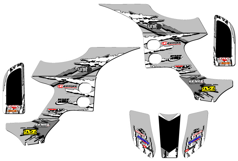 1993-2005 TRX 90 SHREDDER Grey Senge Graphics Kit Compatible with Honda - Picture 2 of 7