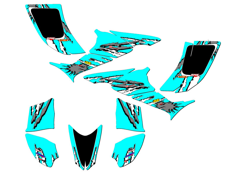 2006-2019 TRX 90 SHREDDER Teal Senge Graphics Kit Compatible with Honda - Picture 2 of 7
