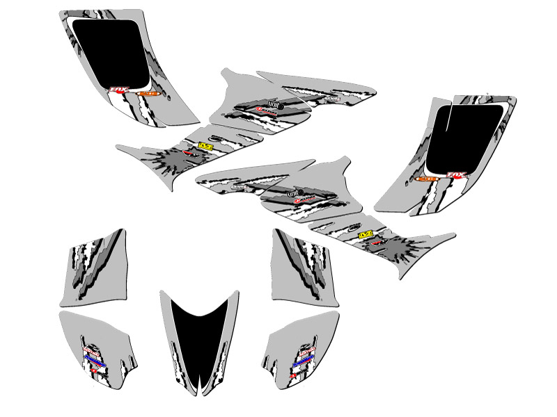 2006-2019 TRX 90 SHREDDER Grey Senge Graphics Kit Compatible with Honda - Picture 2 of 7