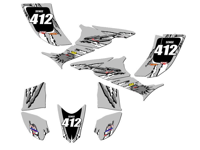 2006-2019 TRX 90 SHREDDER Grey Senge Graphics Kit Compatible with Honda - Picture 5 of 7