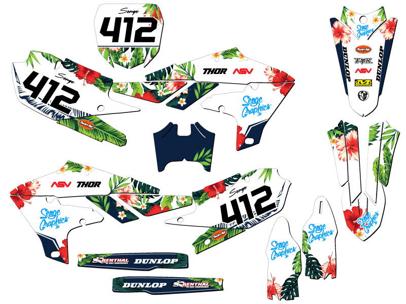 Kit de gráficos YZ 250 F 2019-2023 4 TIEMPOS TROPICAL blanco Senge compatible con - Imagen 8 de 10