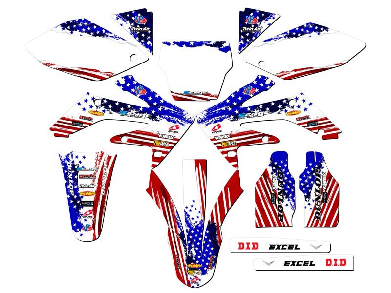 2004-2005 CRF 250 R MERICA Usa Senge Graphics Kit Compatible with Honda - Picture 5 of 10