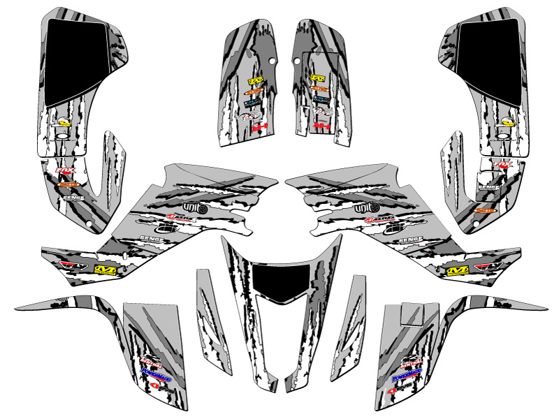 TRITURADORA KFX 400 Gris Senge Kit Gráficos Compatible con Kawasaki All Years - Imagen 2 de 7
