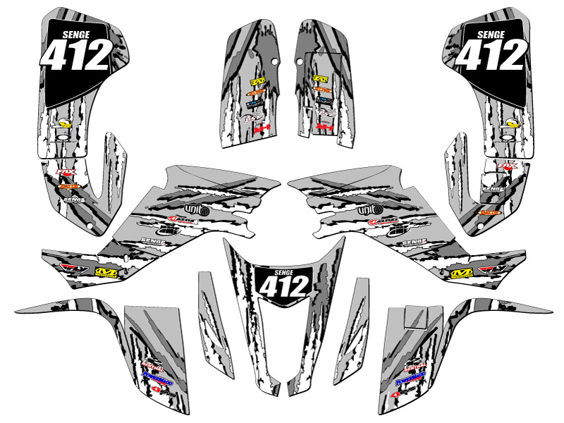 TRITURADORA KFX 400 Gris Senge Kit Gráficos Compatible con Kawasaki All Years - Imagen 5 de 7