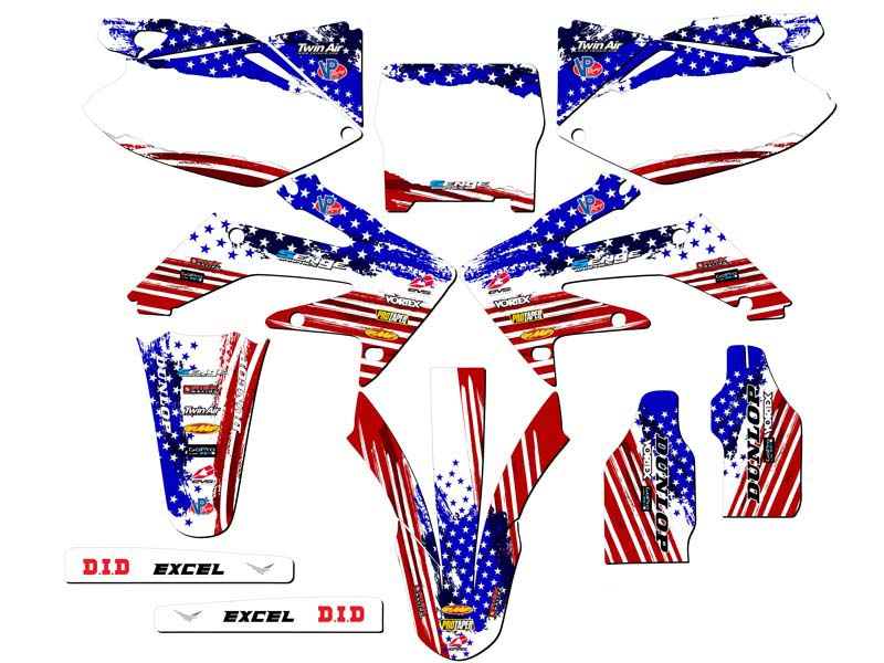 2006-2007 CRF 250 R MERICA Usa Senge Graphics Kit Compatible with Honda - Picture 5 of 10