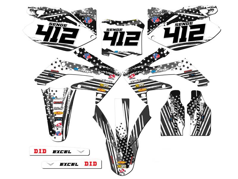 2008-2009 CRF 250 R MERICA Grey Senge Graphics Kit Compatible with Honda - Bild 8 von 10