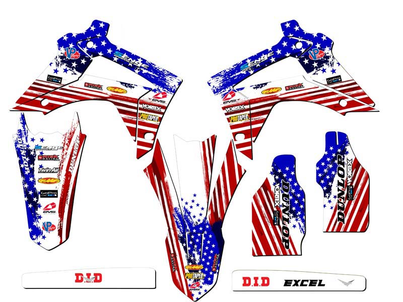 2014-2017 CRF 250 R MERICA Usa Senge Graphics Kit Compatible with Honda - Picture 2 of 10